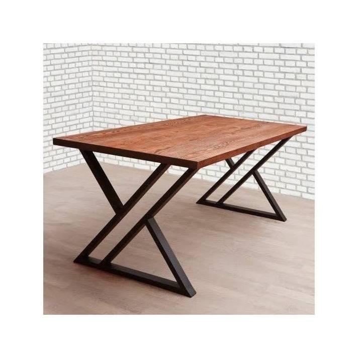 Mesa de acero y madera Vulpes, mueble de acero fabricado en Apodaca
