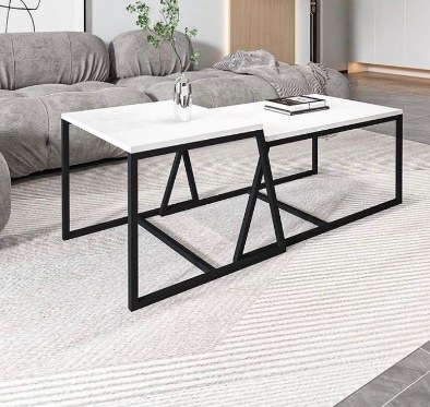 Juego de mesas de centro Imbrictis, mueble de acero fabricado en Apodaca